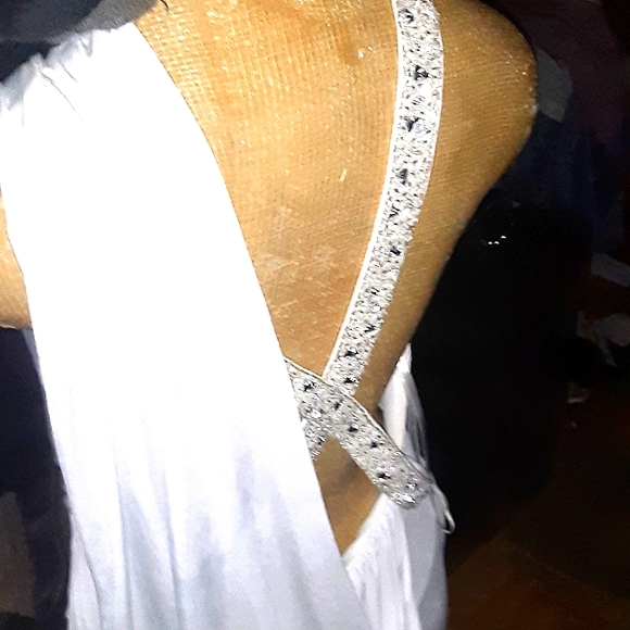 White Jersey gown SIZE 10 - Picture 5 of 11
